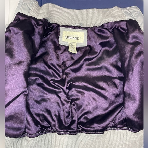 Authentic Original Cherokee Girls Grey Bomber Puffer Jacket Size XS (4/5). #5128 - Picture 7 of 8